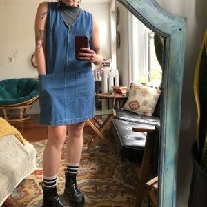 Vintage denim zippered dress
